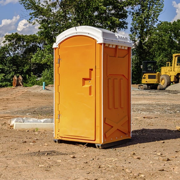 how often are the portable restrooms cleaned and serviced during a rental period in Richwood